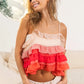 BiBi Crinkle Chiffon Ruffle Tiered Adjustable Strap Top - Farnelli