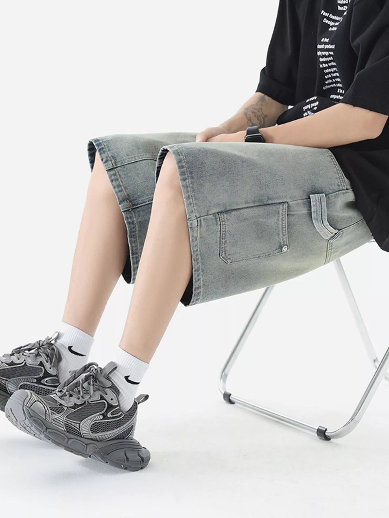 Men's Vintage Wash Denim Shorts - Farnelli