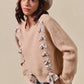 SO ME Checkered Plaid Tape Lace Up Ribbed Sweater - Farnelli