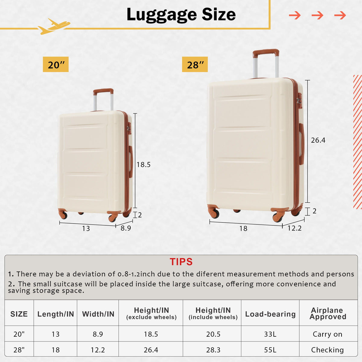 HouseOfZazla expandable 2-piece luggage set with TSA lock and spinner wheels in multiple colors