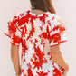 Zoya Tiered Ruffled Sleeve V Neck Blouse - Farnelli
