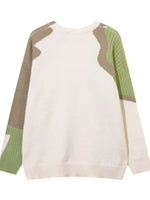Men's Contrast Round Neck Long Sleeve Sweater - Farnelli