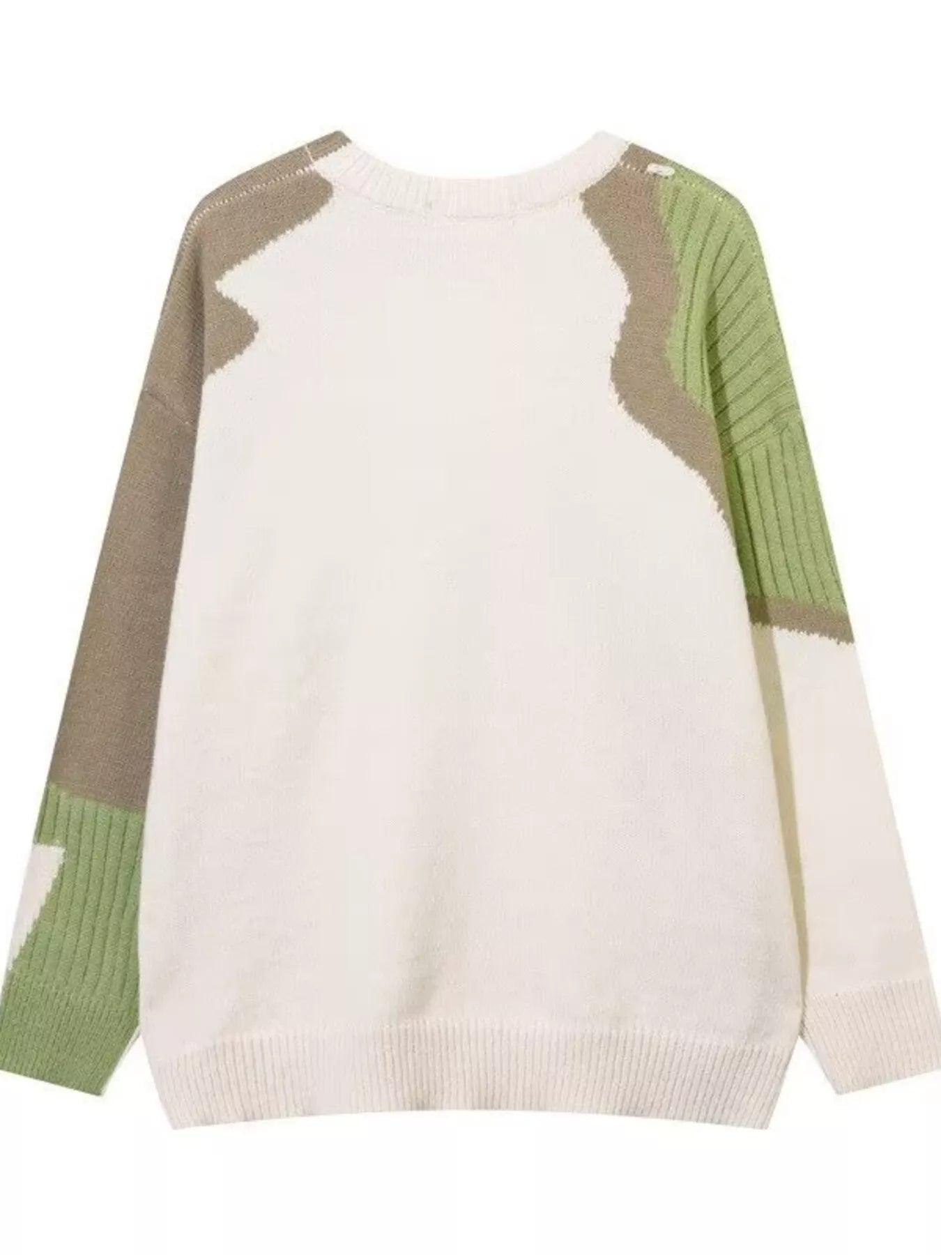 Men's Contrast Round Neck Long Sleeve Sweater - Farnelli