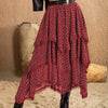 Lace Detail Layered Skirt - Burgundy