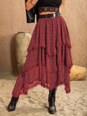 Lace Detail Layered Skirt - Farnelli