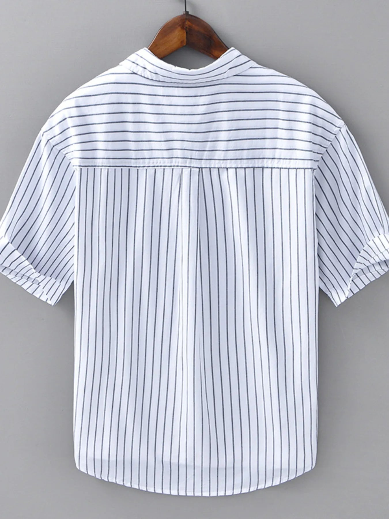 Men's Plus Size Striped Button Up Long Sleeve Shirt - Farnelli