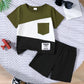 Children's Color Block Short Sleeve Top and Shorts Set - Farnelli
