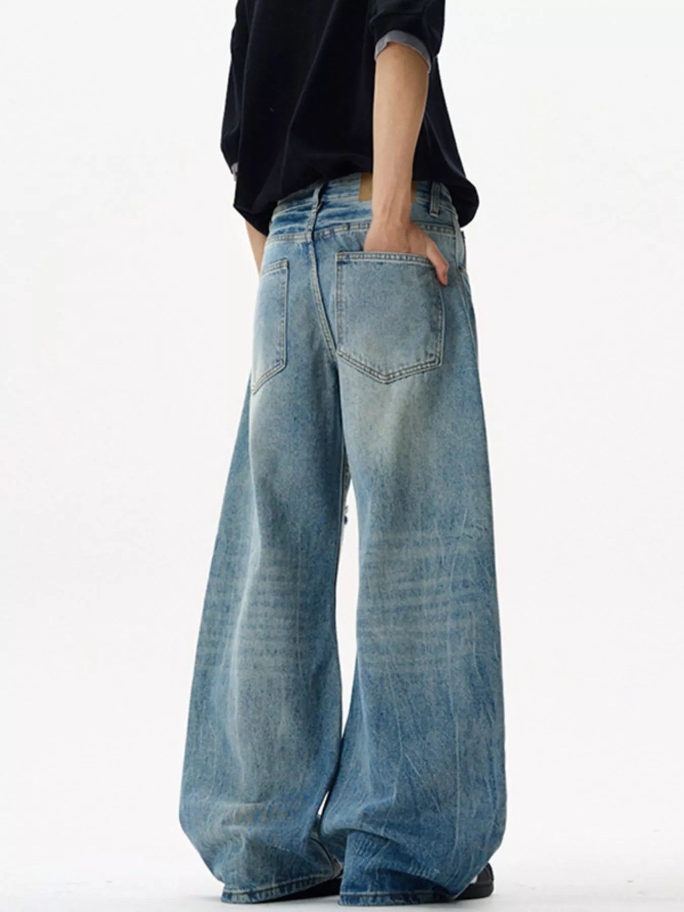 Men's Distressed Loose Fit Jeans - Farnelli