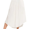 Zenana Woven Crinkle Smocked Waist Maxi Skirt W Pockets - OFF WHITE