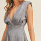MABLE Draped Romper with Pleated Shoulder Pad Detail - Farnelli