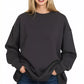 Zenana Oversized Round Neck Fleece Tunic Sweatshirt - Farnelli