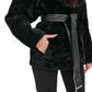 Modena Genuine Astrakhan Polar Fox Trim Coat
