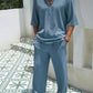 Men's Plus Size Half Sleeve Top and Pants Set - Farnelli