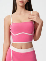 Millennia Contrast Trim Square Neck Active Cami with Detachable Chest Pads - Farnelli