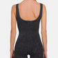 Zenana Washed Ribbed Romper with Pad - Farnelli