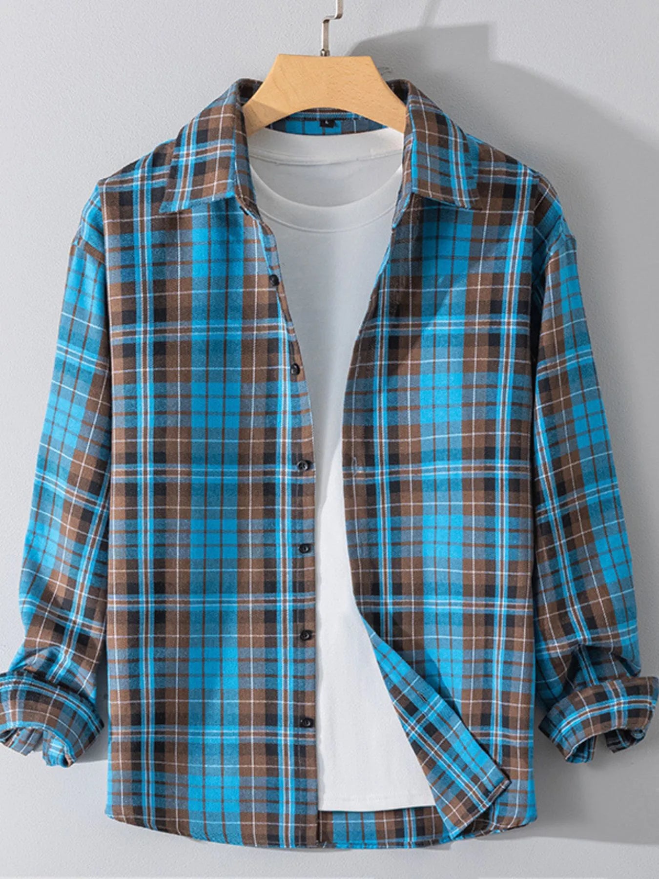 Men's Plus Size Button Up Long Sleeve Shirt - Farnelli