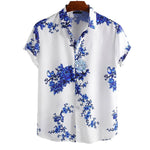Men's Full Size Printed Short Sleeve Casual Shirt Plus Size - Farnelli