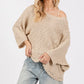 SAGE + FIG Distressed Asymmetrical Open Stitch Sweater - Farnelli
