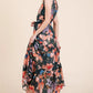 Lime 'N' Chili Floral Print Sleeveless Tie Waist Maxi Dress - Farnelli