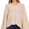 Zenana Oversized Baloon Sleeve Sweater - SAND BEIGE