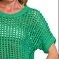 Zenana Fish Net Short Sleeve Crochet Knit Cover Up - Farnelli
