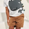 Children's Dinosaur Applique Short Sleeve T-Shirt - White