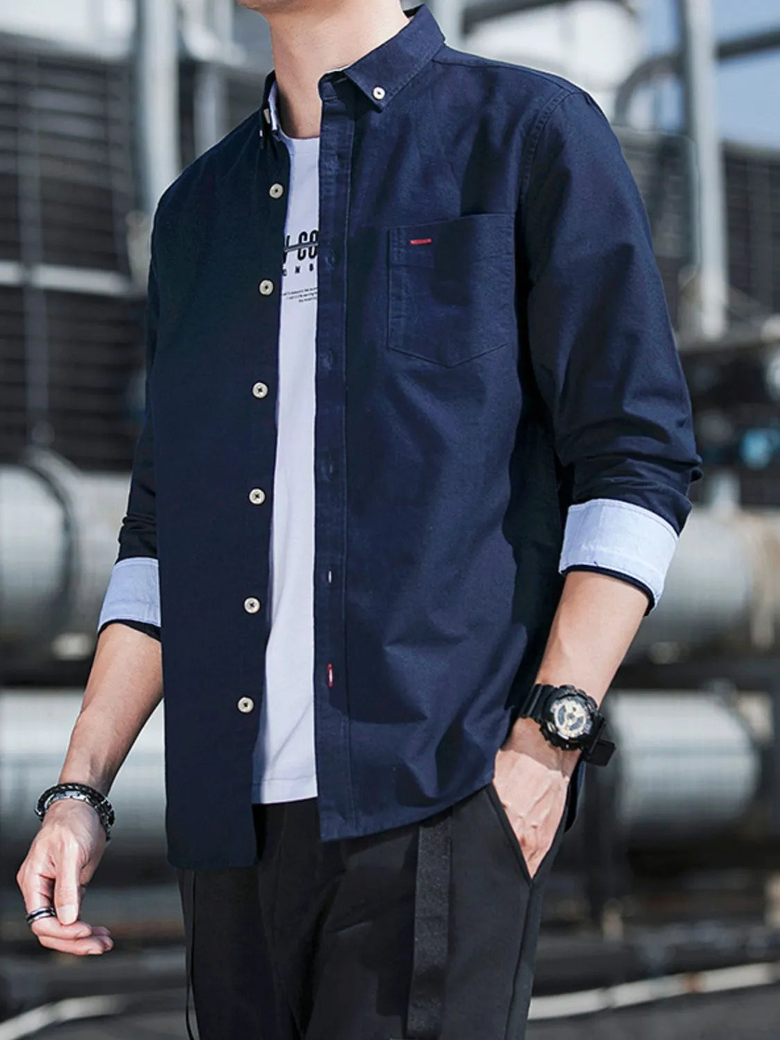 Men's Plus Size Button-Down Casual Shirt - Farnelli