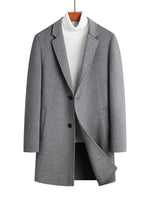 Men's Plus Size Button Up Long Sleeve Coat - Farnelli