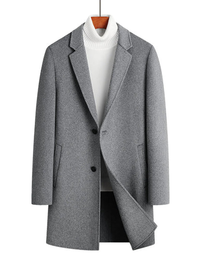 Men's Plus Size Button Up Long Sleeve Coat - Farnelli