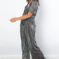 Be Stage Surplice Short Sleeve Pleated Foil Jumpsuit - Farnelli
