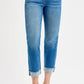 RISEN Full Size High Rise Boyfriend Fit Ankle Jeans Plus SIze - Farnelli