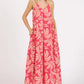 Mittoshop Printed V-Neck Maxi Cami Dress with Pockets - Farnelli