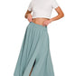 Zenana Heavy Woven Span Crop Tee & Skirt Set - Farnelli