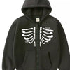 Children's Halloween Skeleton Zip-Up Hoodie - Iron Gray