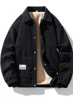 Men's Plus Size Corduroy Sherpa Lined Trucker Jacket - Farnelli