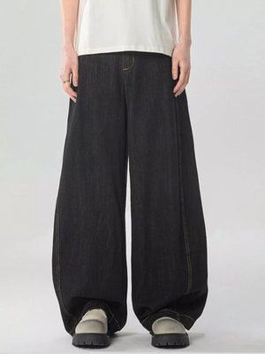 Men's Washed Wide Leg Jeans - Farnelli