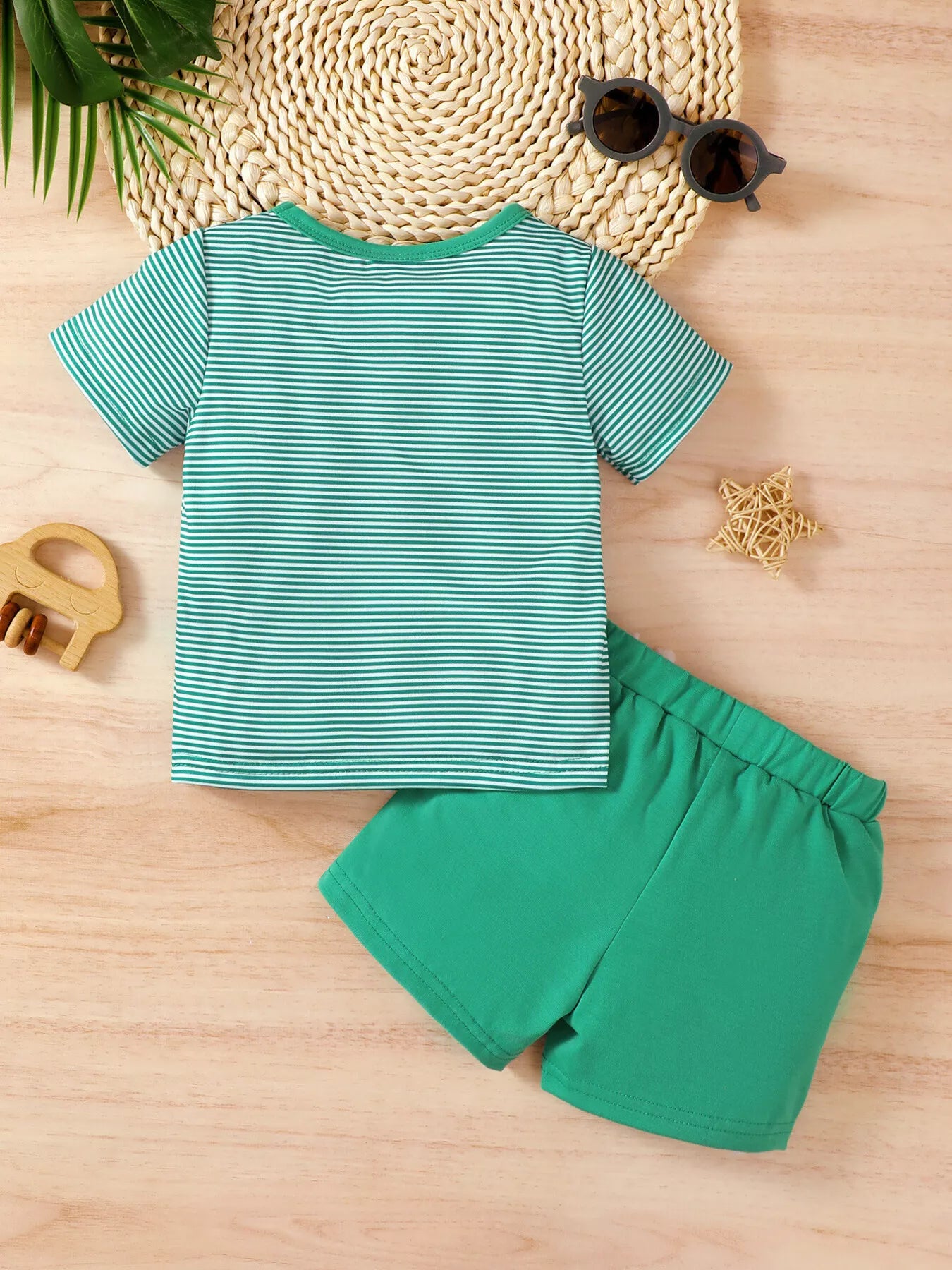 Children's Monkey Striped Top and Shorts Set - Farnelli