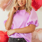 Stevie Textured Puff Sleeve Blouse - Farnelli