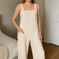 Zenana Knit Waffle Wide Leg Overalls - Farnelli