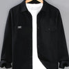 Men's Plus Size Button Up Long Sleeve Shirt - Black
