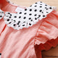 Children's Bow Peter Pan Collar Ruffle Sleeve Dress - Farnelli