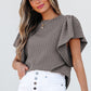 Brynn Textured Flutter Sleeve Top - Farnelli