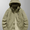 Men's Plus Size Casual Hooded Windproof Outdoor Jacket - Khaki