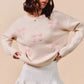 SO ME Embroidered Ribbon Round Neck Sweater - Farnelli