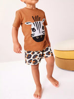 Children's Zebra Face Tee and Shorts Set - Farnelli