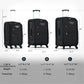 HouseOfZazla expandable softside luggage 3-piece set with spinner wheels in multiple colors