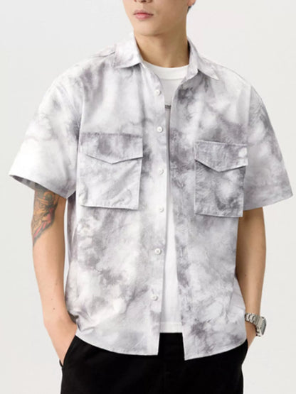 Men's Plus Size Button Up Short Sleeve Shirt - Farnelli