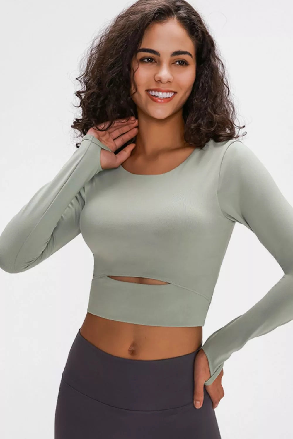 Millennia Long Sleeve Cropped Top With Sports Strap - Farnelli