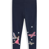 Children's Fairy Embroidered & Sequin Butterfly Leggings - Dark Navy