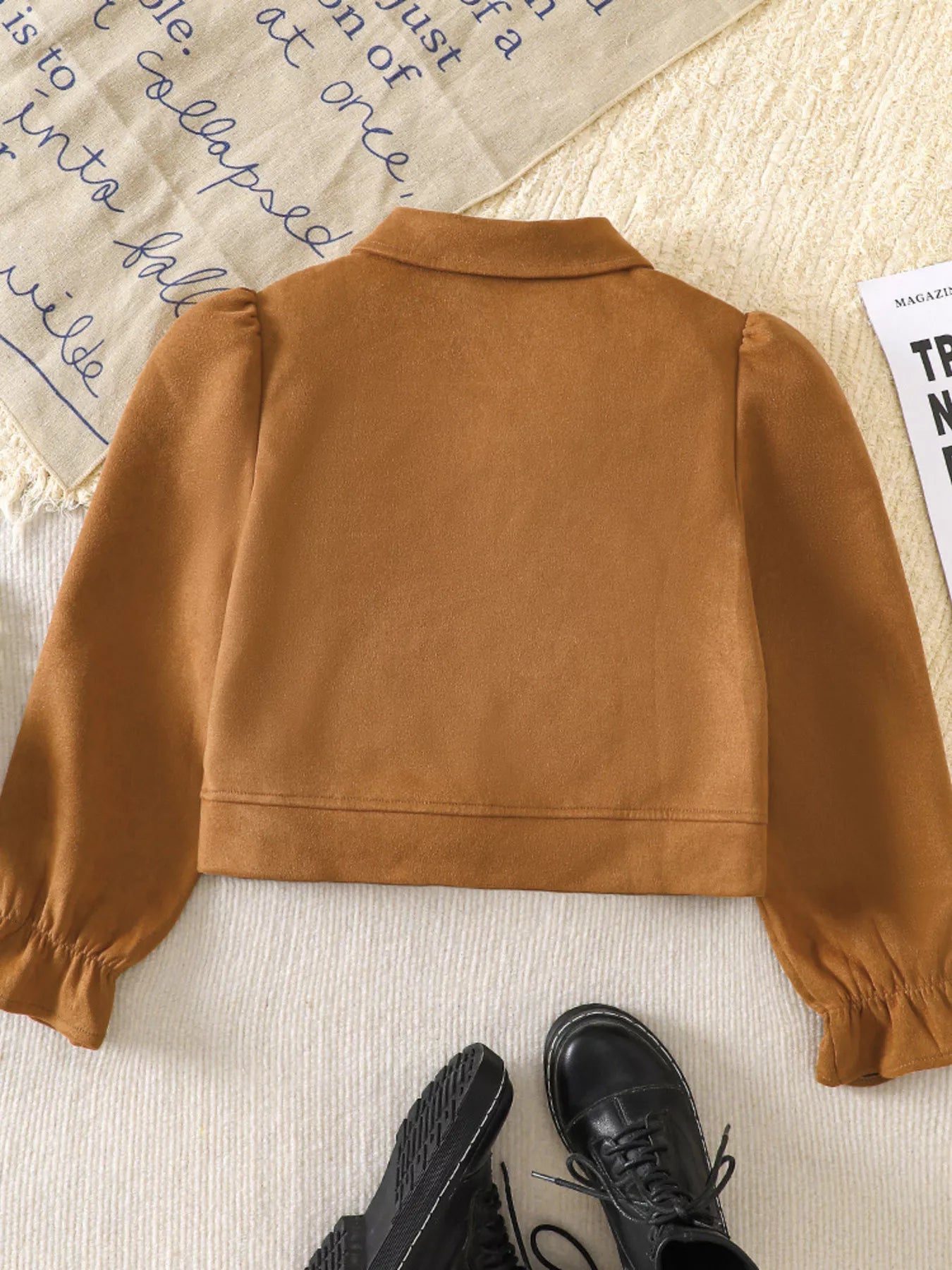 Children's Button Up Flounce Sleeve Outerwear - Farnelli